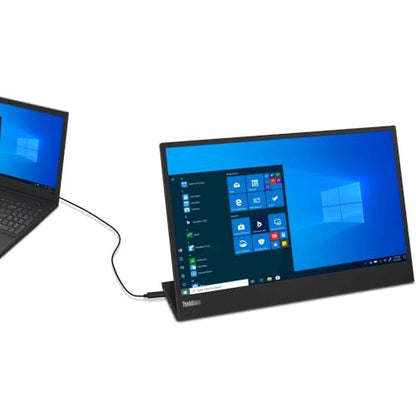Lenovo ThinkVision M15 15.6" Full HD WLED LCD Monitor - 16:9 - Raven Black