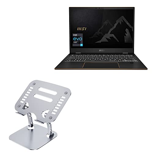 BoxWave Stand and Mount Compatible with MSI Summit E13 Flip EVO Professional (13 in) - Executive VersaView Laptop Stand, Ergonomic Adjustable Viewing Angle Metallic Riser - Metallic Silver