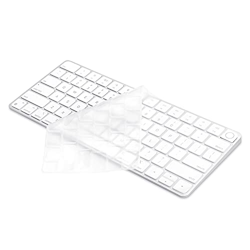 ProElife Keyboard Cover Skin for 2024-2021 Apple Magic Keyboard 3 with Touch ID A3118 A2449 Ultra Thin Silicone Keyboard Protector for iMac 24'' / Mac mini M4 M2 M1 Chip Keyboard Accessories (Clear) | Clear, Non-interference Design for ID Key, Dust-proof,