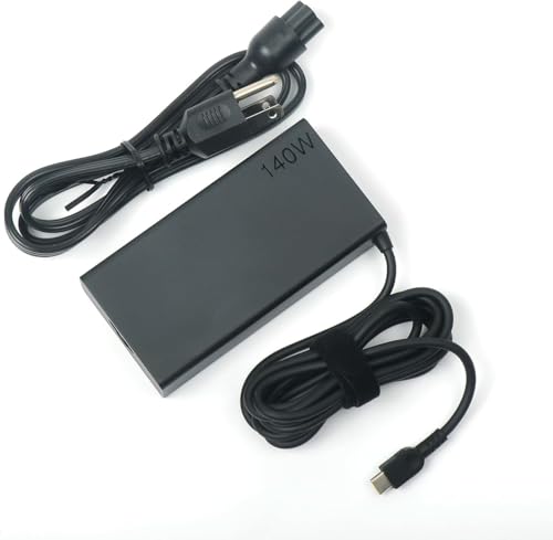 New Slim 140W Watt USB-C AC Charger Compatible with Lenovo Slim Pro 7 9, Yoga Pro 9 7 7i 9i, Legion 9, Legion Pro 5 5i 7 7i, ThinkPad Z16, Yoga Slim 7 5 Laptop Type C Power Adapter