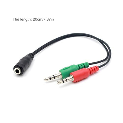 3.5mm Sound Adapter Y Splitter 3.5mm Cable Headsets 2 Female to 1 Male for Laptop Phone Earphone Headphone Microphone Y Splitter for Headsets