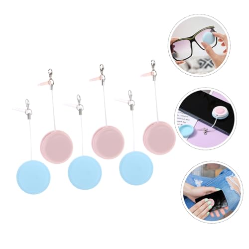 6pcs Macaron Screen Cleaning Cloths for Phones Glasses and Cameras Material Dirt Fingerprint Hanging Design