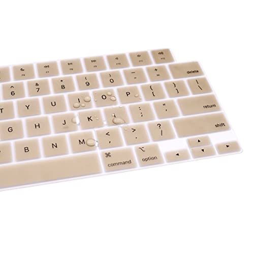 Se7enline Compatible with MacBook Keyboard Cover Skin for Mac Neo & Air 13/15 & Pro 14/16 inch (M5 M4 M3 M2 M1 A18 Pro) 2026/2025/2024/2023/2022/2021 Silicone Waterproof Dustproof Durable,Gold - color: Gold