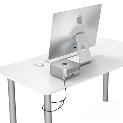 Compulocks Mac Studio Ledge Lock Adapter with Keyed Cable Lock - Secure Your Mac Studio with Durable Silver Locking Solution - Perfect for Home & Office Use - style: Keyed Cable Lock