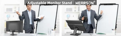WEARSON Adjustable LCD TV Stand Folding Metal Monitor Desk Stand with VESA Hole 75x75mm&100x100mm (WS-03A2)