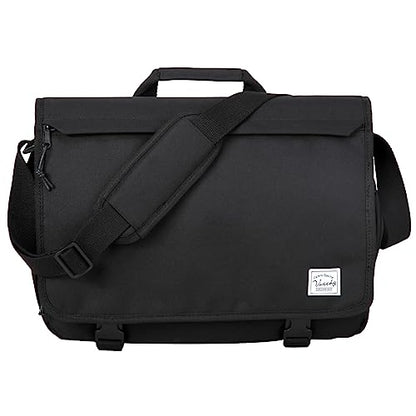 VASCHY Messenger Bag for Men,Water Resistant Casual Satchel Briefcase Fashion Work Bag Crossbody Shoulder Handbag for Women College Campus Black - color: Black