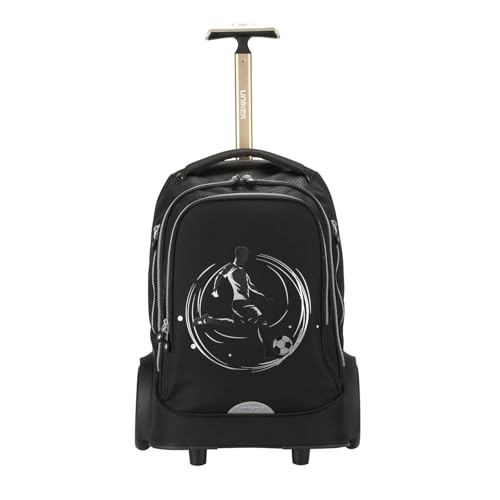 Rolling Laptop Bag with Quiet Wheels for 15.6 Inch Laptop, 6inch Large Wheel Roller Bag, Backpack with Wheels, Wheeled Computer Bag (T5- Football) - color: T5- Football