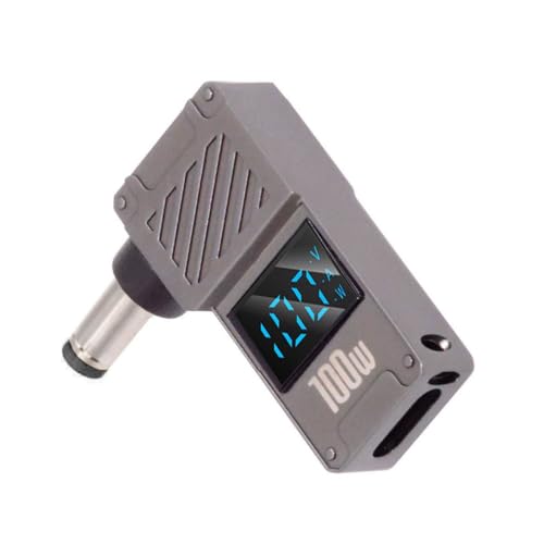 USB C to DC Adapter,USB C Female to DC 5.5x2.1mm Barrel Jack Plug PD 100W Laptop Fast Charging Adapter with Wattage Display - style: 5.5x2.1mm