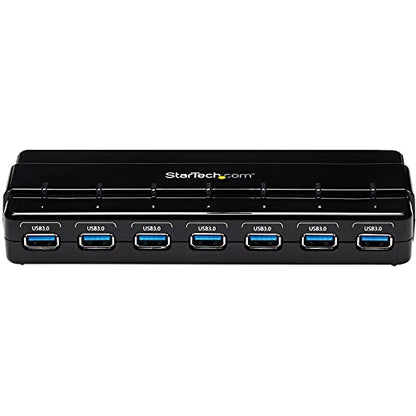 StarTech.com 7 Port USB 3.0 Hub – Up To 5 Gbps – 7 x USB – Universal Multi Port USB Extender for Your Desktop – USB Powered (ST7300USB3B)