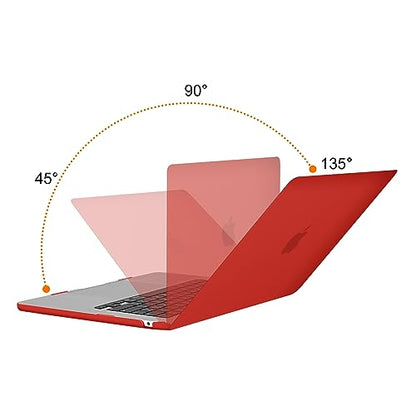 MOSISO Compatible with MacBook Air 15 inch Case M5 2026 M4 M3 M2 2025-2023 | A3448 A3241 A3114 A2941, Scratch-Resistant Protective Hard Shell Case&Keyboard Cover&ScreenFilm&Pouch, Red - color: Red