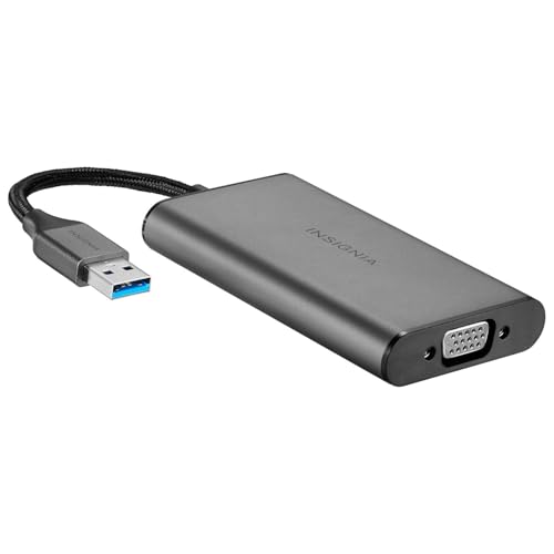 INSIGNIA TV, Monitor & Display Adapters – 4K Ultra HD, 60W Power Delivery, USB 3.0 5Gbps – Compatible with MacBook, iPad, Chromebook, Windows Laptops (USB to VGA Adapter) - style: USB to VGA Adapter