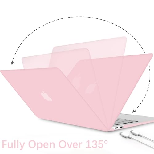 B BELK Compatible with MacBook Air 13 inch Case 2022 2021 2020 2019 2018 Release A2337 M1 A2179 A1932 with Touch ID, Plastic Laptop Hard Shell Case + Keyboard Cover + Screen Protector, Rose Quartz | A2337 A2179 A1932, Matte Plastic Hard Shell for MacBook
