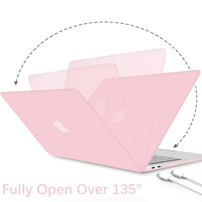 B BELK Compatible with MacBook Air 13 inch Case 2022 2021 2020 2019 2018 Release A2337 M1 A2179 A1932 with Touch ID, Plastic Laptop Hard Shell Case + Keyboard Cover + Screen Protector, Rose Quartz | A2337 A2179 A1932, Matte Plastic Hard Shell for MacBook