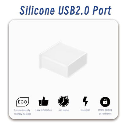 10 PCS USB2.0 Port Anti-dust Plugs, PE Covers Caps Stoppers, Port Protector for PC Computer Laptop Router Network Hub or Other Standard USB 2.0, 0.51 x 0.2 (LxW) - size: USB2.0/Transparent/10 PCS