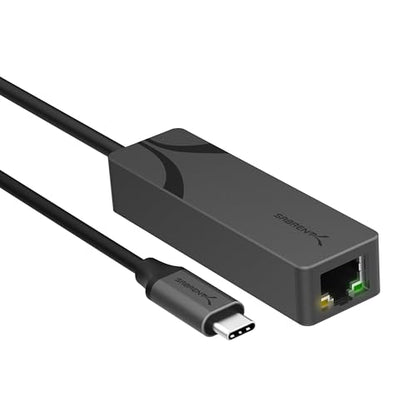 SABRENT USB-C to 5Gb Ethernet Adapter, 5GbE/2.5GbE Multi-Gig (NT-C5GA) | 5 Gigabit wired LAN, USB-C to RJ45, USB 3.2 Gen 2 for full 5Gbps, Windows/macOS/Linux, Not WiFi or cellular, Aluminum - color: Space Grey