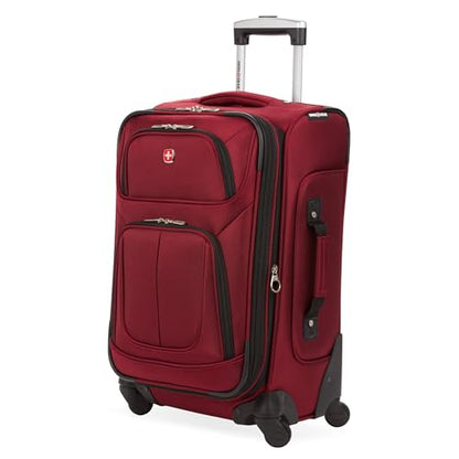 SWISSGEAR Sion Carry-On Spinner Luggage, Softside Expandable, Lightweight Suitcase, Burgundy, 22.75-Inch - color: Burgundy, size: Carry-On