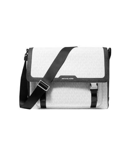Michael Kors Malone Cargo Messenger Bag - color: Light Gunmetal/Bright White
