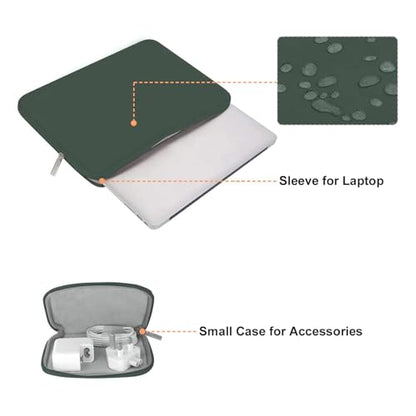 MOSISO Laptop Case 13 inch, 13 inch Laptop Sleeve with Small Case | Compatible with MacBook Neo / Air M5 M4 M3 M2 M1 2026-2018 / Pro M2 M1 2026-2016, Neoprene Computer Sleeve Bag,Midnight Green - color: Midnight Green, size: 13 inch