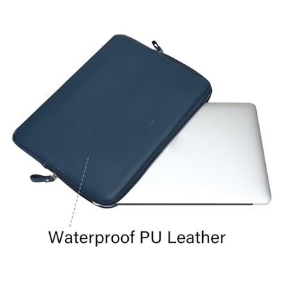 MOSISO Laptop Sleeve Bag 13 inch PU Leather Padded Bag Waterproof Case | Compatible with MacBook Neo 13 A18/Air 13.6 inch 2026-2022 M5-M2/Air 13 inch 2022-2018 M1/Pro 13 2026-2012 M2 M1,Peacock Blue - color: Peacock Blue, size: 13 inch