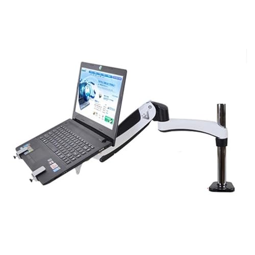 DL-GM112-LP1 Full Motion Aluminum Gas Spring Dual Arm Laptop Desktop Stand Rotating Grommet Clamp Laptop Tray(2025 for 0-58mm) - size: 2025 for 0-58mm