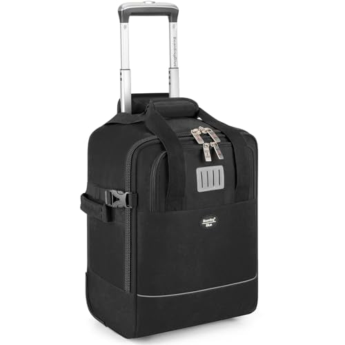 Boardingblue 17x13x8 Inches JetBlue Airlines Rolling Personal Item Underseat Travel Bag - Suitable for Major Airlines including Spirit, Jetblue and Frontier- Duffel Bag Design (Black, 17x13x8 Inches) - color: Black, size: 17x13x8 Inches