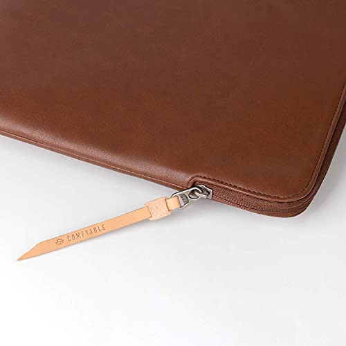 Comfyable Slim Protective Laptop Sleeve, PU Leather Bag Compatible with 15" MacBook Air (Snug Fit) M5 & 14" MacBook Pro M5 Pro/Max 2026 (Loose Fit), Brown - color: Brown, size: Snug Fit for MacBook Air 15-in