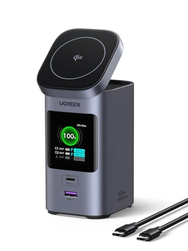 UGREEN Nexode 20000mAh 145W Qi2 Wireless 2C1A Power Bank for MacBook | Qi2 15W wireless, 2C1A ports, TFT display, 72Wh. MagSafe compatible. Charges iPhone 17/16, MacBook
