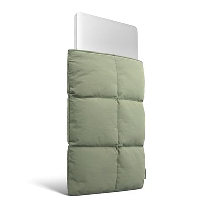 Comfyable Puffy Laptop Sleeve 13 Inch 14 Inch, Quilted Puffer Laptop Carrying Case, Pillow Case Compatible with MacBook Air M4 2025 M3 M2 M1, MacBook Pro M5 M4 Pro/Max, Green - color: Green, size: For 13"-14" Mac Air / Mac Pro