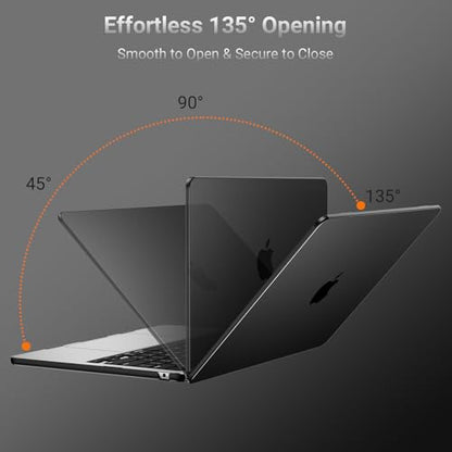 MOSISO Compatible with MacBook Air 15 inch Case M5 M4 M3 M2 2026 2025-2023 | Model A3448 A3241 A3114 A2941, Scratch-Resistant Ultra-Thin Protective Hard Shell Case Cover, Black - color: Black