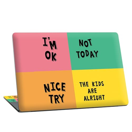 Universal Laptop Skin Sticker with 2 Wrist Pad Skins, Waterproof Scratch Resistant Vinyl Laptop Cover Decal, Cut to Fit for 11–15.6 Inch MacBook HP Dell Lenovo, Quote Words - color: Quote Words