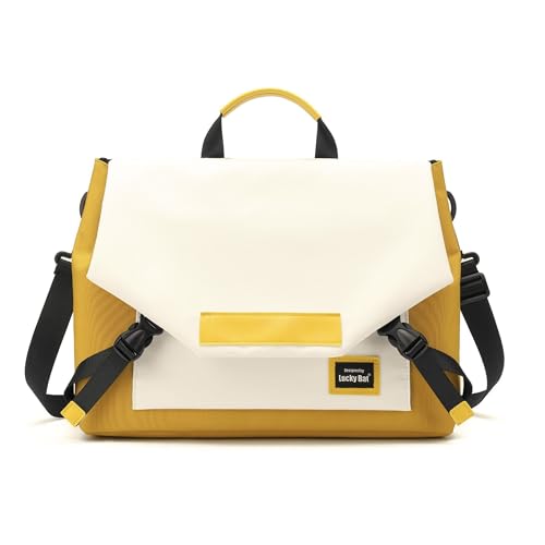 Multifunctional laptop bag, 13.3-16 inch waterproof laptop bag, casual crossbody shoulder handbag for men and women - color: Turmeric Milk White