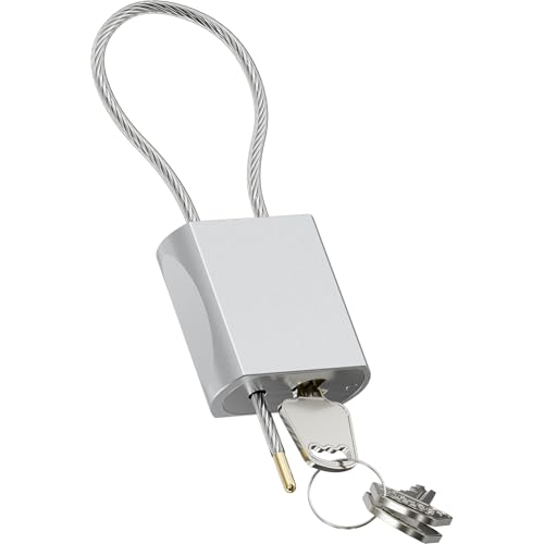 Cable Padlock Free Adjustable Lock 3 Keys, 1.15ft/0.35m Silver | Steel Cable 1/6"(4mm)Diameter, Lock & Secure, Weatherproof for Bikes, Lockers, Gate, Fence, Shed, Outdoor Equipment etc - color: Silver-1.15ft(0.35m)