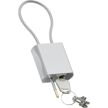 Cable Padlock Free Adjustable Lock 3 Keys, 1.15ft/0.35m Silver | Steel Cable 1/6"(4mm)Diameter, Lock & Secure, Weatherproof for Bikes, Lockers, Gate, Fence, Shed, Outdoor Equipment etc - color: Silver-1.15ft(0.35m)