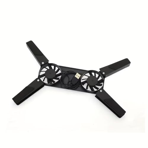 Foldable Laptop Cooling Pad with 2 Quiet Fans for 10-15 Inch, Portable Lightweight Cooler Pad for Home Office Travel（Black）
