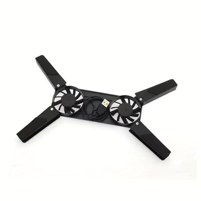 Foldable Laptop Cooling Pad with 2 Quiet Fans for 10-15 Inch, Portable Lightweight Cooler Pad for Home Office Travel（Black）