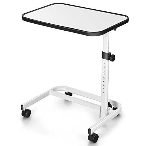 Overbed Table Overbed Table Wheels Adjustable C-Shaped Overbed Table with Wheels - Rolling Laptop Desk for Home & - Space-Saving Bedside Coffee Table On Sofa - 9-Position Height & Tilting Top