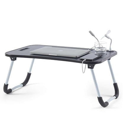 Nestl Foldable Lap Desk - Portable Laptop Stand for Bed, Couch, Work, Reading & Writing, Lap Table with USB Ports, Large Laptop Tray, Black - size: Premium Large
