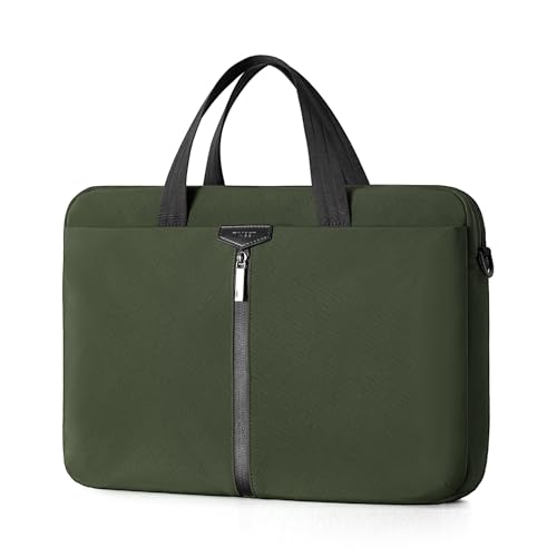 Timeet 17.3 Inch Laptop Bag for Men Women, Lightweight & Water-Resistant Computer Bag Laptop Briefcase with Shoulder Strap - color: Olive Green