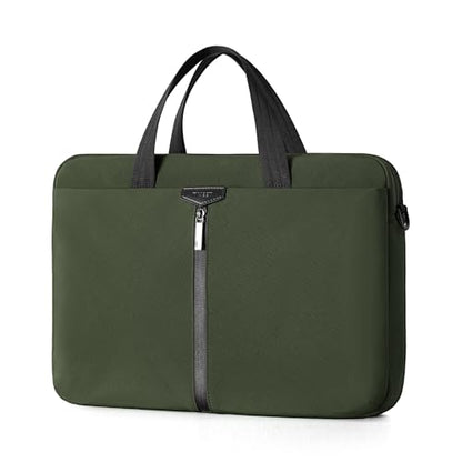 Timeet 17.3 Inch Laptop Bag for Men Women, Lightweight & Water-Resistant Computer Bag Laptop Briefcase with Shoulder Strap - color: Olive Green