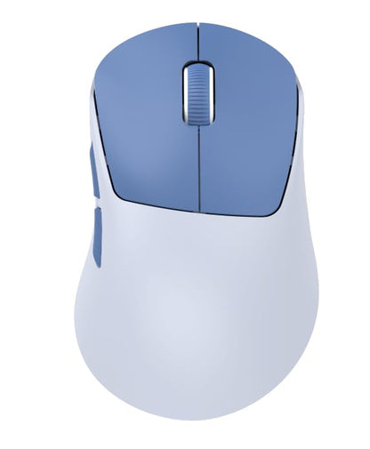 hunart H6 49g Wireless Mouse, Bluetooth & 2.4GHz, Rechargeable, Blue | Silent Clicks, USB-C Charging, Two Ways to Connect, Lightweight Right-Hand Ergonomic Comfort, For Laptop, MacBook, Office - color: Blue