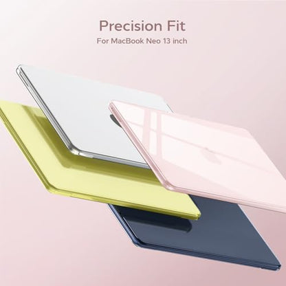 B BELK for MacBook Neo Case 13 inch 2026 (A18 Pro, Model A3404), Slim Protective Laptop Hard Shell Case with Keyboard Cover & Screen Protector, 1:1 Precision Fit & Anti-Yellowing, Crystal Blush - color: Crystal Blush