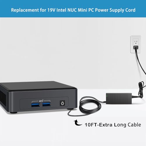 19V 6.32A 120W AC Adapter Charger Compatible with Mini PC - Intel NUC 10 11 12 13 14 Pro Kit Mini PC NUC10i7FNH,Beelink SER8,ACEMAGIC AD08, Chromebox 5 Computers Power Supply Cord Plug