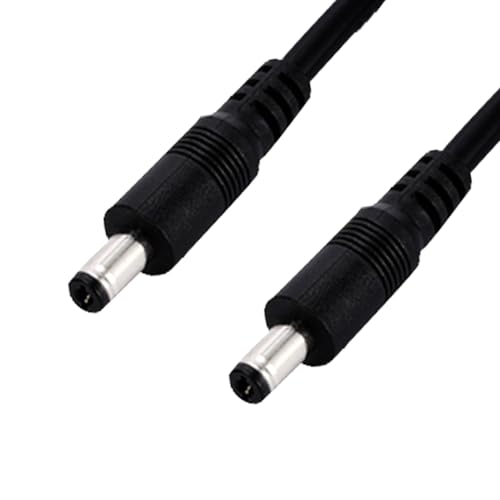 DC5.5x2.1mm 12V Male to Male Cable 18AWG Male to Male Extension Cable 12V Emergency Power 5521 Connector(1ft-2pcs)