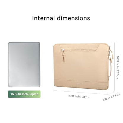 LANDICI 15.6 Inch Protective Laptop Sleeve with Handle, Apricot | Slim water-resistant case with reinforced 360-degree padding protects MacBook, Surface, Chromebook and other laptops - color: Apricot, size: 15.6-16 Inch