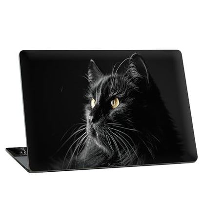 Universal Laptop Skin Sticker with 2 Wrist Pad Skins, Waterproof Scratch Resistant Vinyl Laptop Cover Decal, Cut to Fit for 11–15.6 Inch MacBook HP Dell Lenovo, Black Cat - color: Black Cat