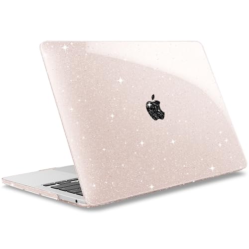 May Chen Compatible with MacBook Pro 13 inch Case 2022 2021 2020 Release A2338 M2 M1 A2251 A2289, Plastic Hard Shell Case Keyboard Cover for MacBook Pro 13 Touch Bar Fits Touch ID, Pink & Gold Glitter - color: Sakura Pink Glitter
