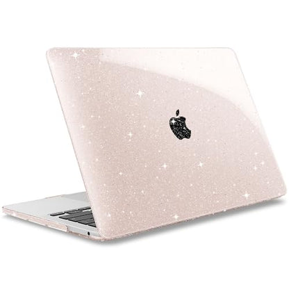May Chen Compatible with MacBook Pro 13 inch Case 2022 2021 2020 Release A2338 M2 M1 A2251 A2289, Plastic Hard Shell Case Keyboard Cover for MacBook Pro 13 Touch Bar Fits Touch ID, Pink & Gold Glitter - color: Sakura Pink Glitter