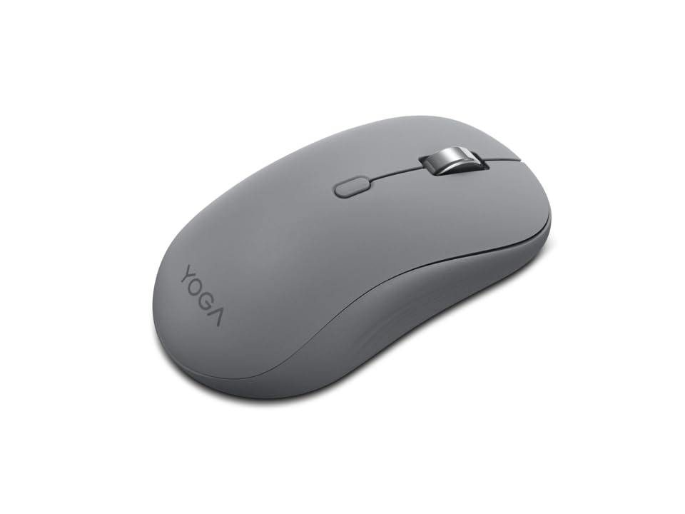 Lenovo Yoga Bluetooth Silent Mouse, 3 Level DPI Adjustment, 36 Month Battery Life, Bluetooth 5.3, 3 Device Paring, Whisper Quiet, Programmable Buttons, Smooth Finish, Luna Grey - color: Luna Grey