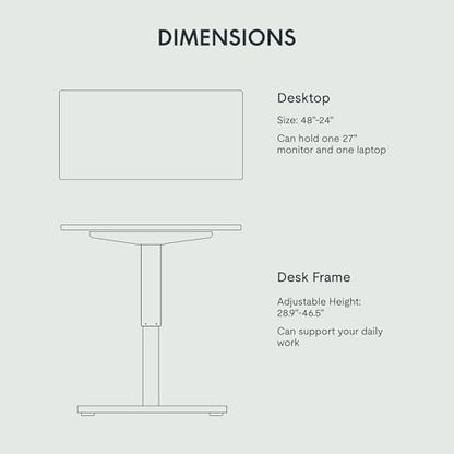FLEXISPOT EN2 48"x24" Electric Standing Desk with PC Stand Bundle, White | One-Piece Top, Easy-Install PC Mount, Clean Cable Management, Space-Saving Design, Ideal For Home Office, Gaming - color: White Top + White Frame, size: 48x24 | PC Stand