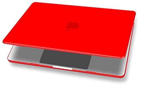 UESWILL Compatible with MacBook Air 13 inch M5 M4 M3 M2 Case 2022-2026 Model A3449 A3240 A3113 A2681, Matte Hard Shell Case Cover for MacBook Air 13.6 + Microfiber Cloth, Red - color: Red, size: MacBook Air 13" (M2 M3 M4 M5)